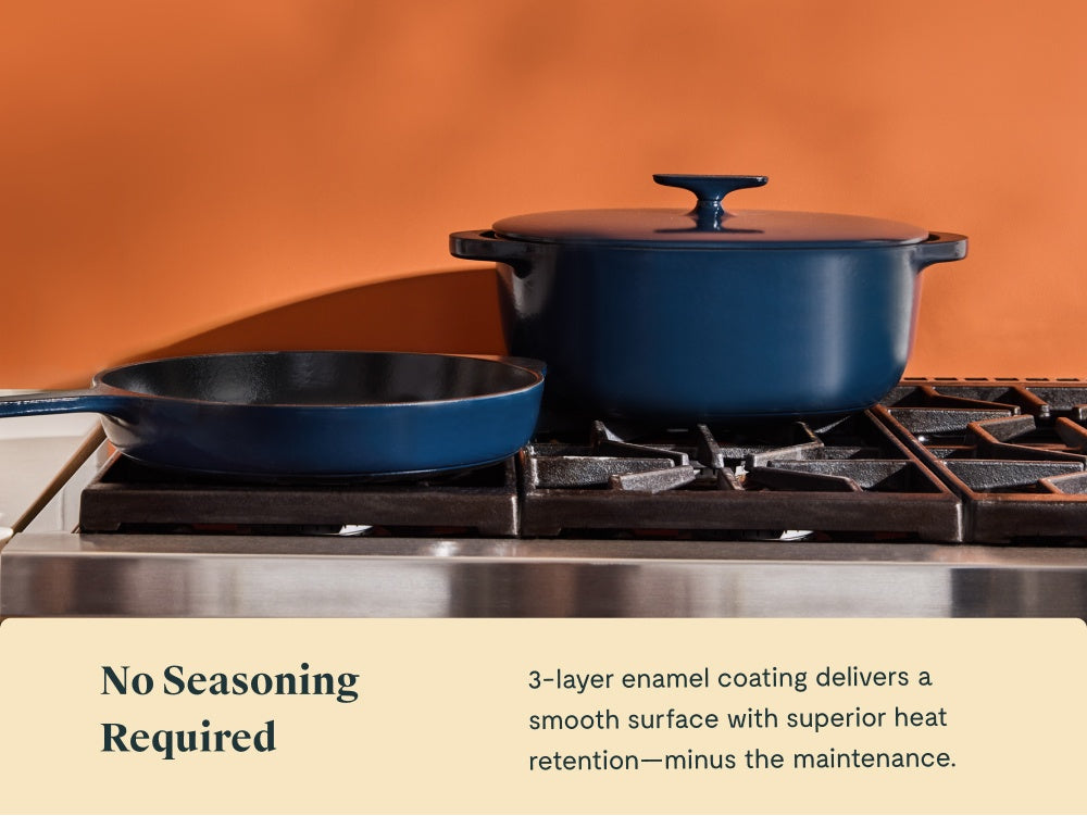 Large Enameled Cast Iron Duo - Image 3